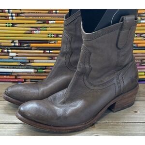 Frye Ankle Boots Billy shortie BOHO Western Brown Women's 6 B / 36.5